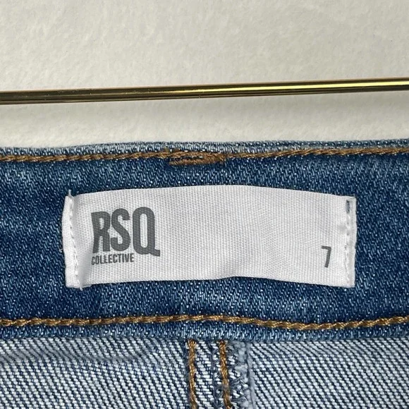 RSQ Collective Stretch Denim Medium Washed Mini Jean Skirt, Size 7‎ - Picture 3 of 7